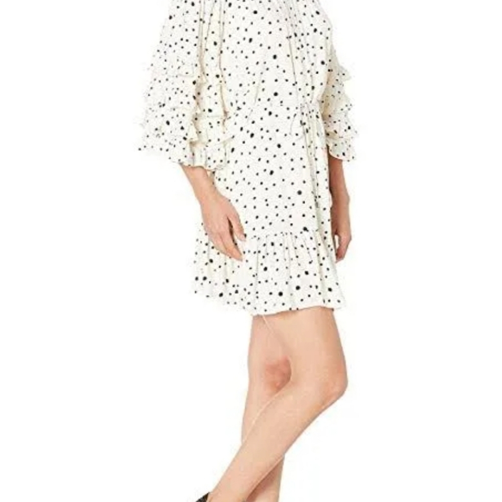 My Boutique Ivory Polkadot Off Shoulders Shift Dress